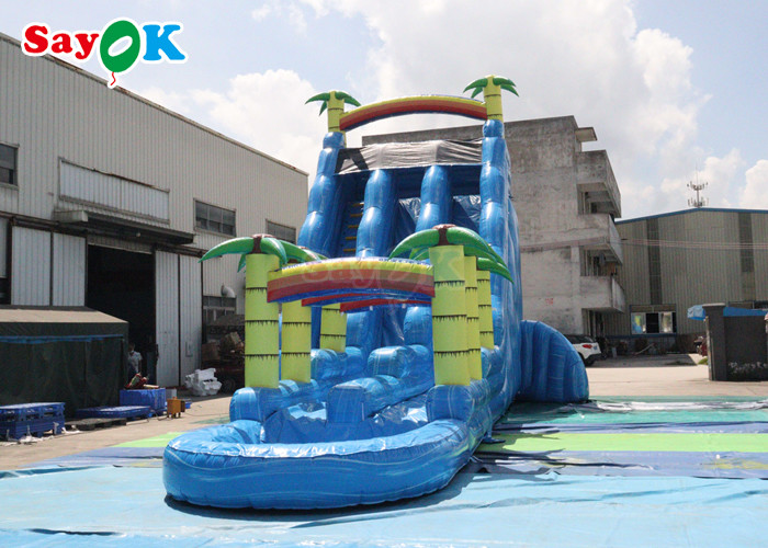 Inflatable Swimming Pool Slide Tropical Fiesta Breeze Commercial Inflatable Water Slide For Kids Adults