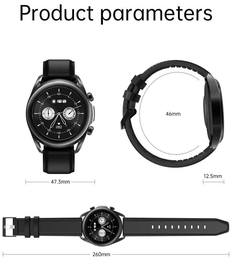 Smart Sports Bracelet Heart Rate Android Smart Watch 1.28 Full Circle Full Touch