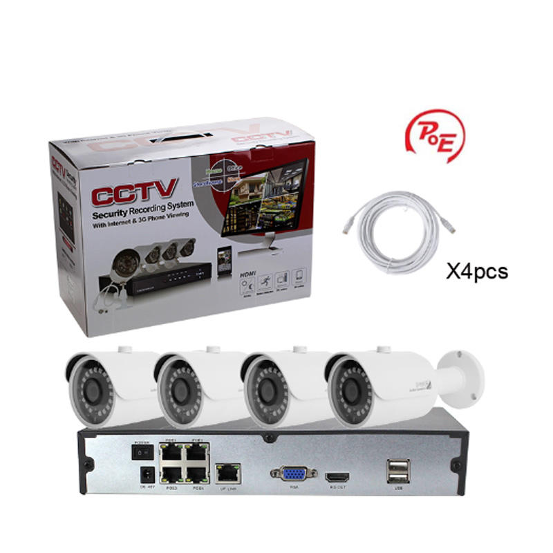 Hot selling 4CH 1080P 2MP POE Surveillance Wire IP Camera NVR Kits