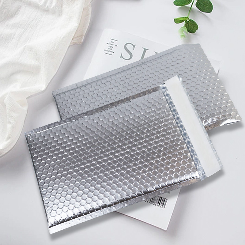 Silver Poly Mailers Silver Bubble Bag Self Sealing Closure Moisture Resistance