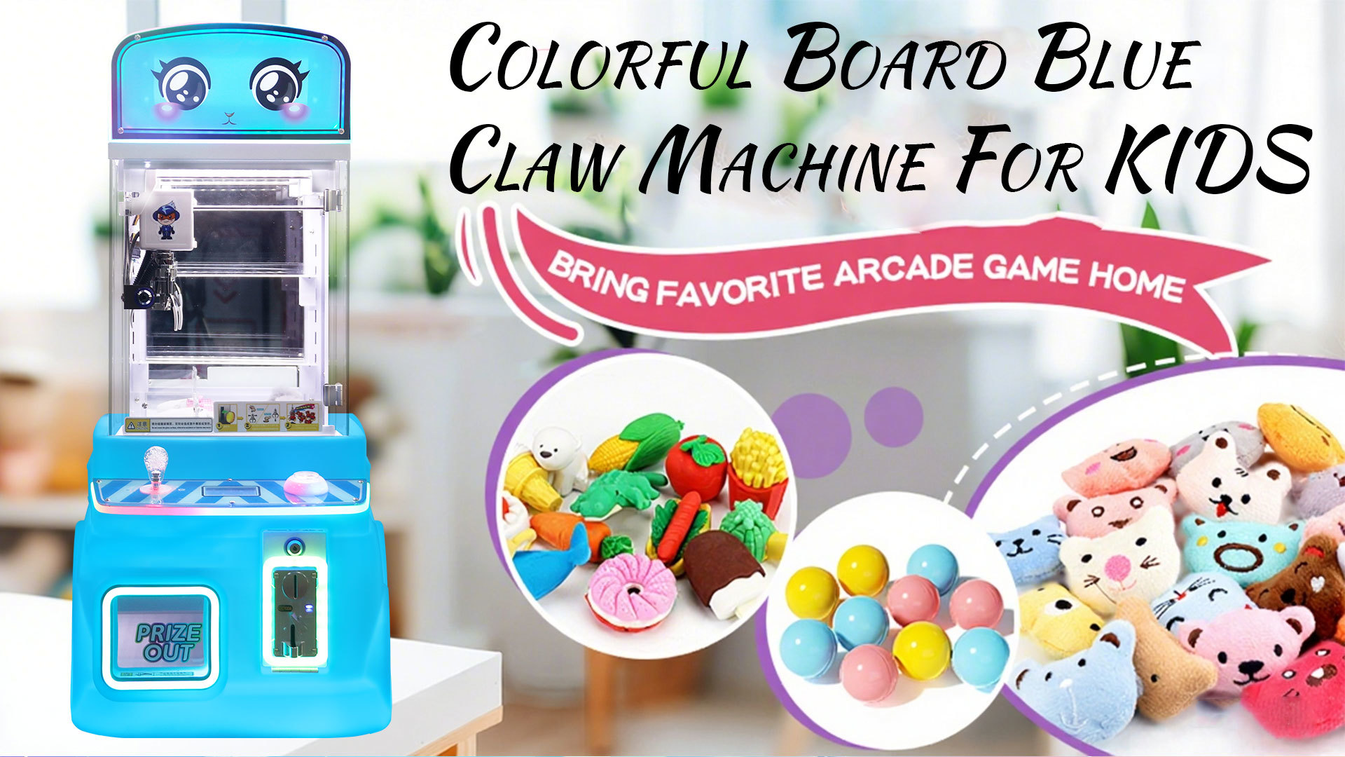 Blue New Mini Fire Truck Toy Automatic Vending Machine Coin-operated Fun Doll Machine