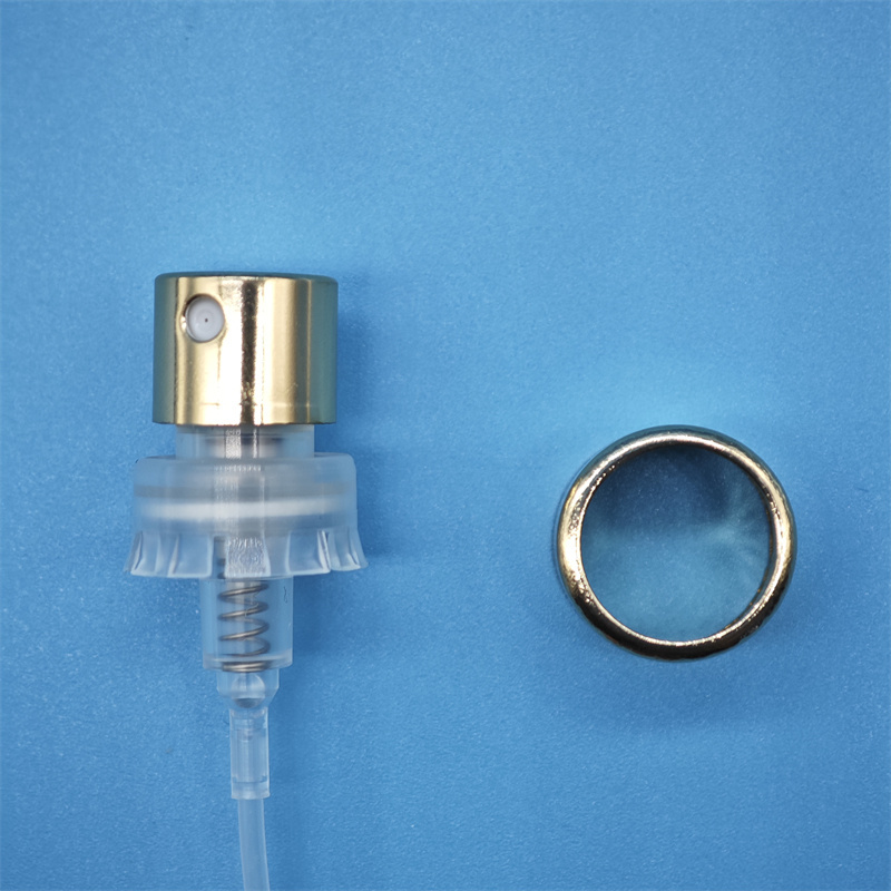 0.1ml/t 15mm 16.3mm Silver Aluminium Cosmetic Crimp Sprayer Fine Mist Perfume Spray Pump