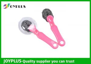 China New Designed Stainless Steel Scourer Ball With Plastic Handle on sale