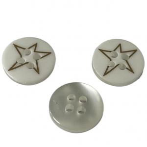 Quality Faux Pearl 20mm Resin Buttons SilKed Print Gold Star Use On Blouses Garment for sale
