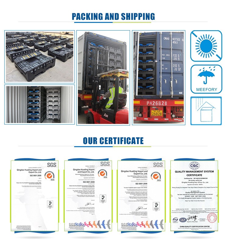 Storage Boxes Lid Attached Folded Plastic for Industry China Factory Storage Boxes & Bins Food Container Eco-friendly Foldable