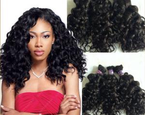 China Body Wave Brazilian Curly Human Hair Weft With 100g  Natural Black on sale