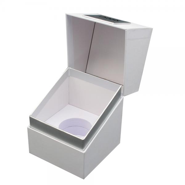 Buy Custom Logo White Rigid Paper Luxury Candle Jar Packaging Boxes With Foam Insert at wholesale prices
