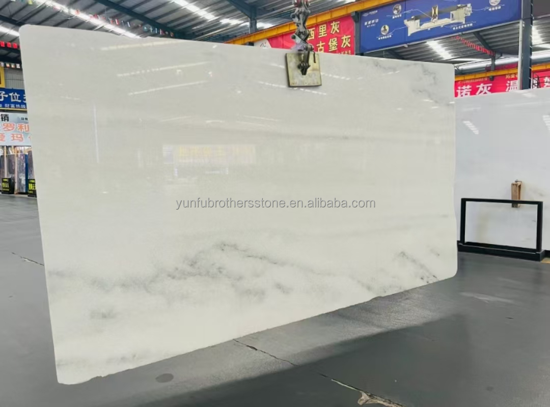 Hotel Design Style Modern White Marble TV Wall Board Panel for Home Renovation Project