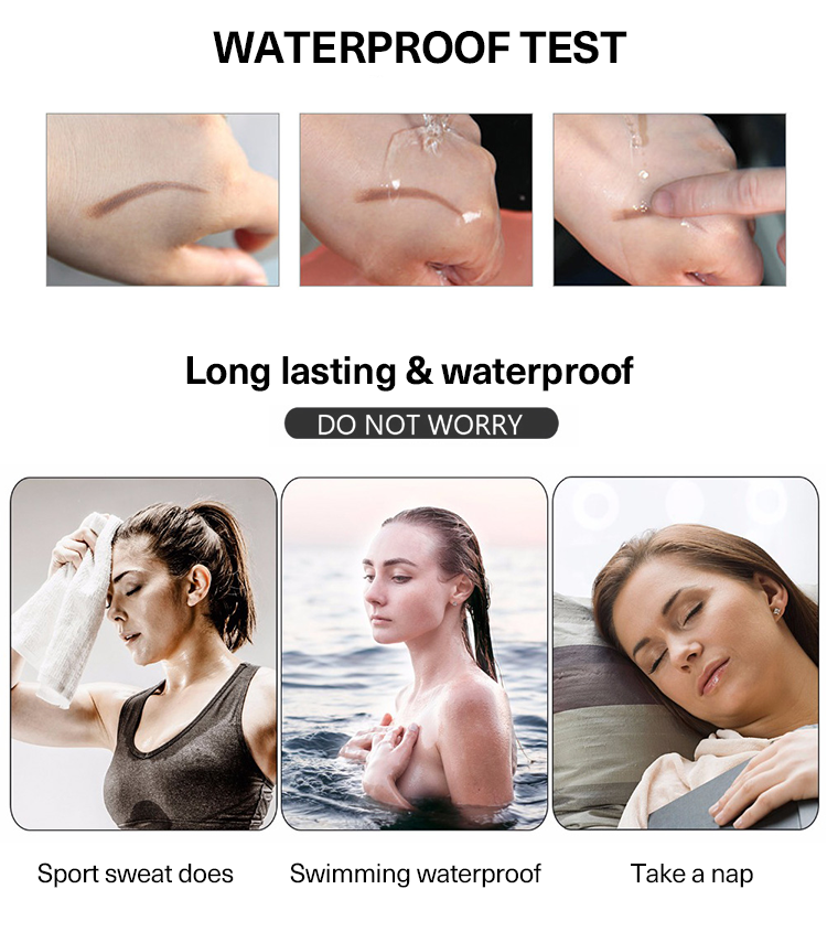 Sweat Proof Liquid Eyeliner 1.5mm Ultra Slim Eyebrow Pencil With Brush
