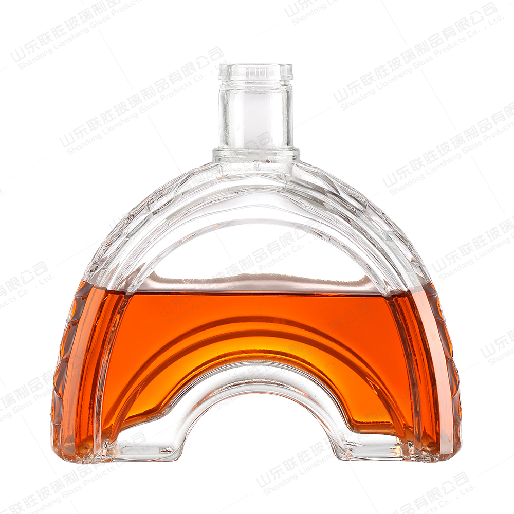 Customizable Logo Half Moon Shape Glass Bottle for Wine 100ml 200ml 375ml 500ml 750ml