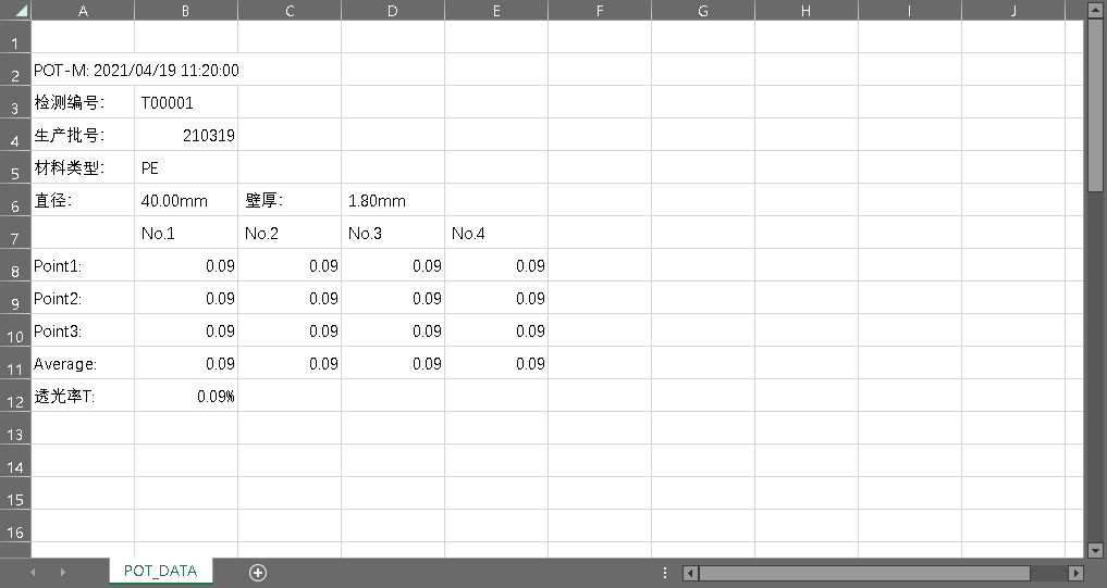 Pipe Non Light Lcd Transmittance Meter Touch Screen Control