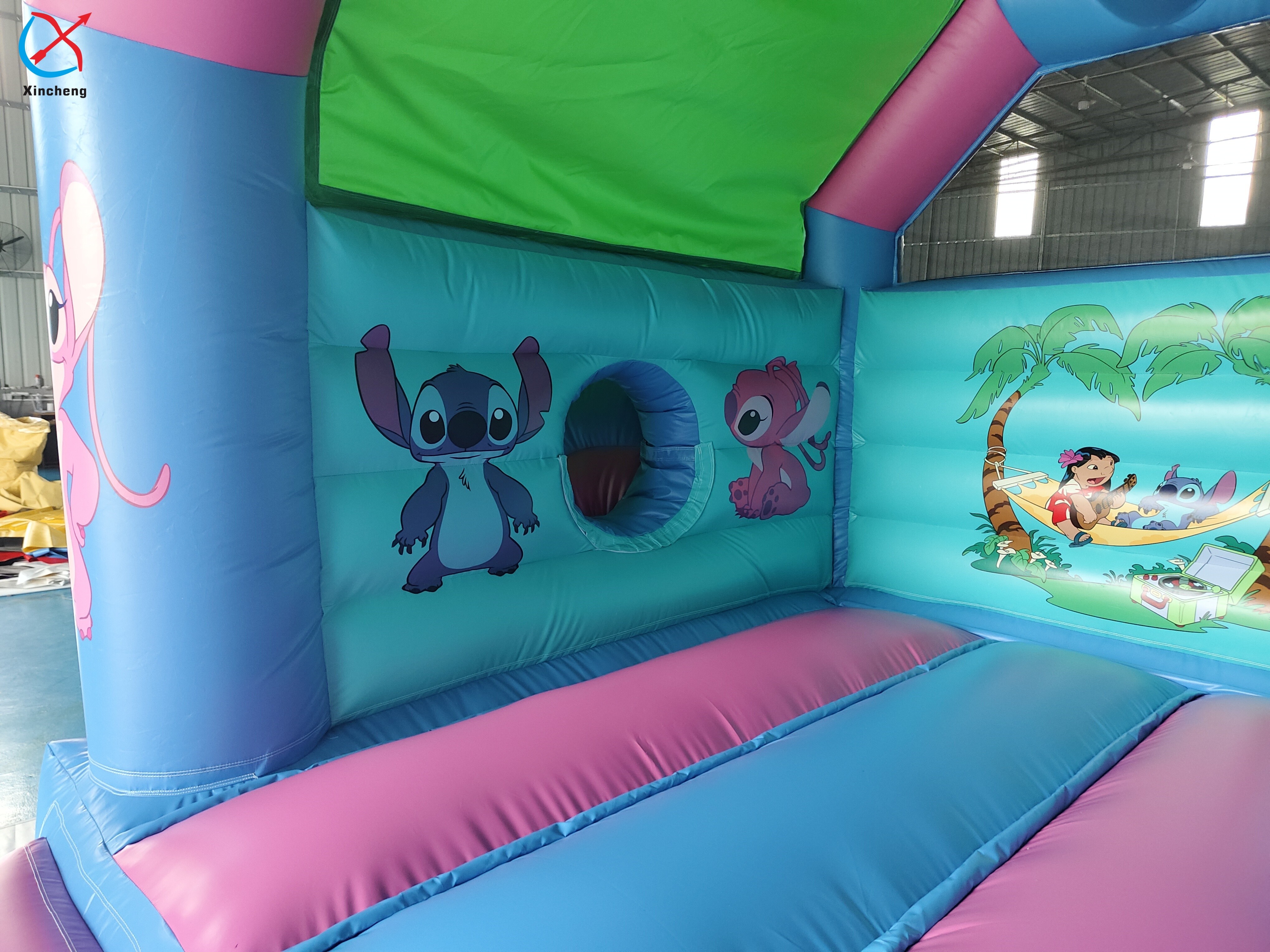 Commercial Inflatable Lilo & Stitch Bouncy House With Slide Combo