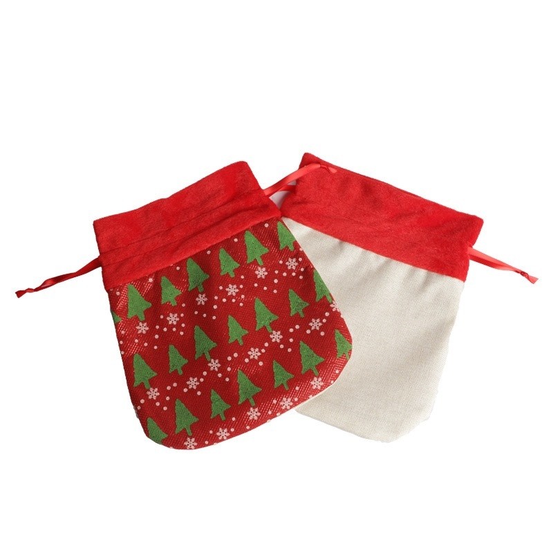 Customizable Sublimation Christmas Bags Santa Claus Gift Bag For Children