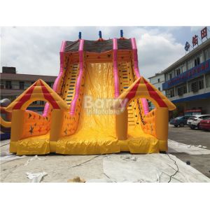 Custom Made Kids Inflatable Slide Single Lane Yellow 12x7x10m