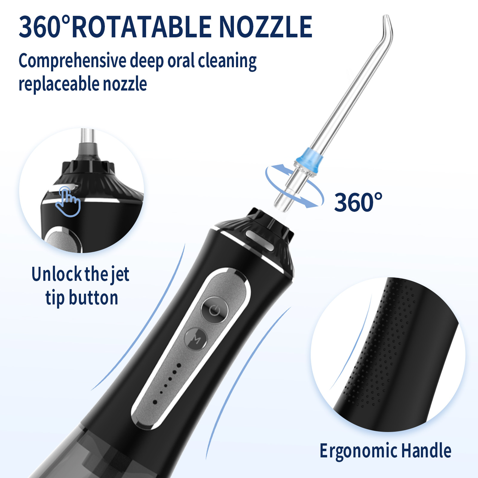 Electric Portable Dental Water Jet Travel Ipx7 Waterproof 2500 Mah Battery