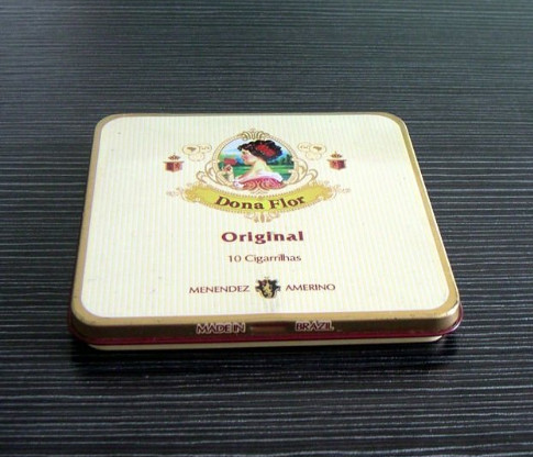 Tinplated Cigar Tin Box with Lid , CYMK Printed Outside Airtight Tin Box
