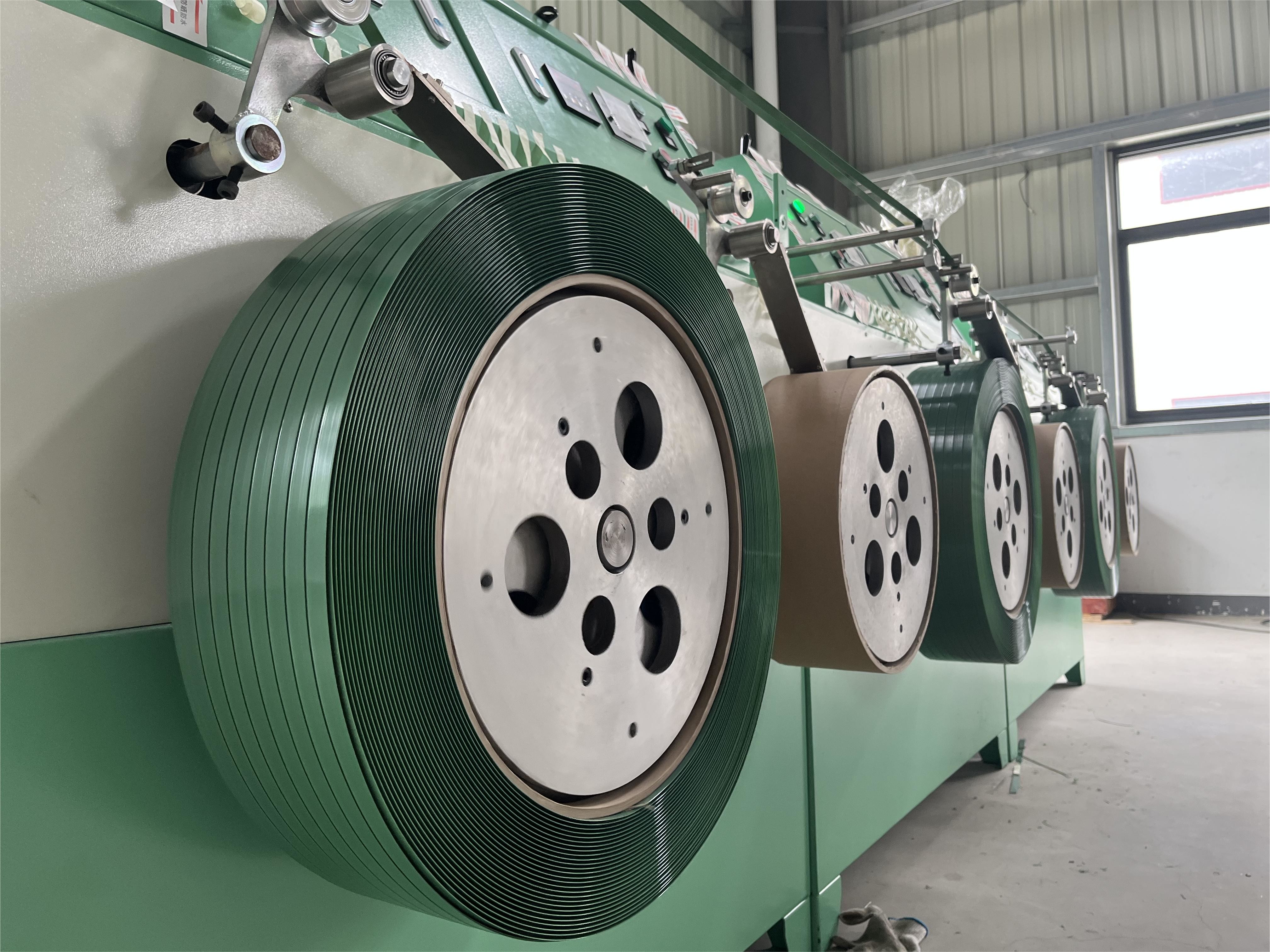 PLC Chinese/English Control System PET Strap Production Machine for Strap Thickness 0.5-1.3mm
