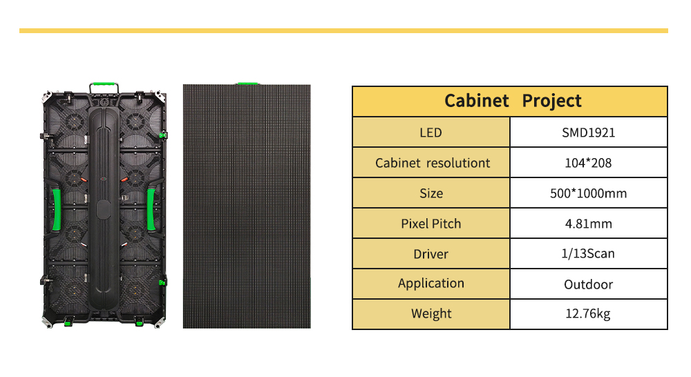 4.81mm Pixel Outdoor Rental LED Display Seamless Splicing High Brightness LED Screen