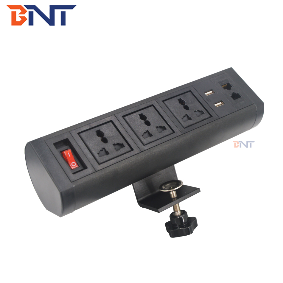 Removable clamp table edge multifunctional desk mounted socket with usb port