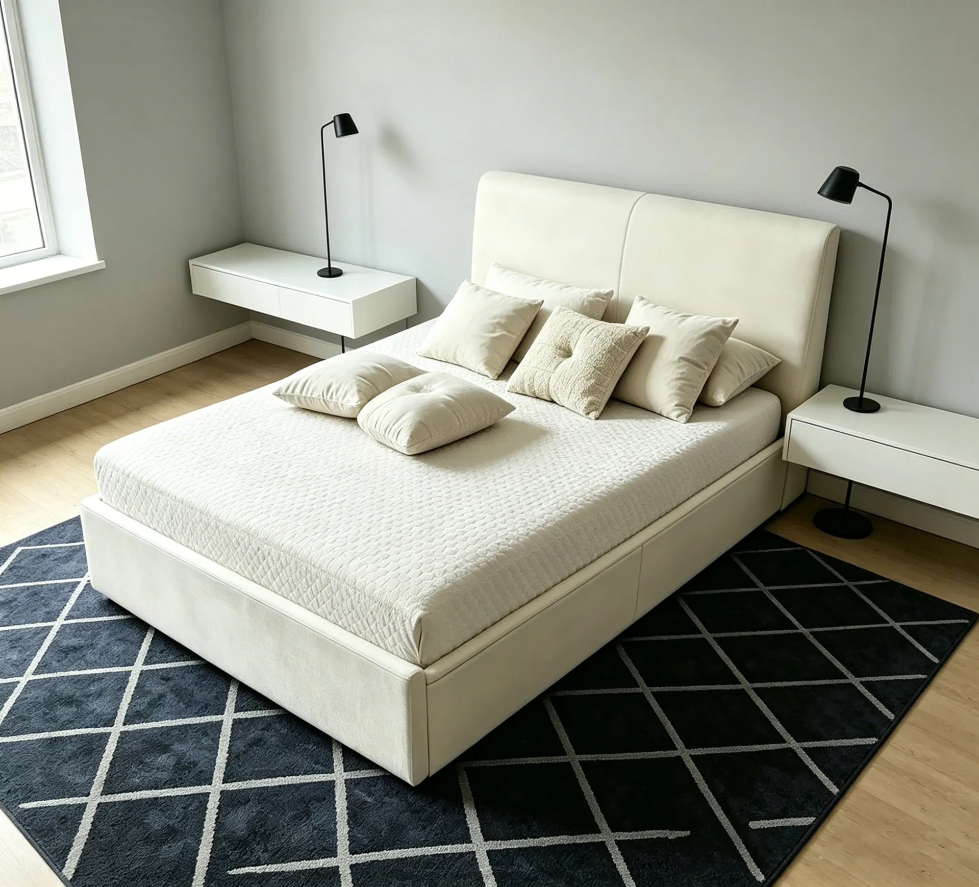 Modern Luxury Upholstered King Bed with Large Storage