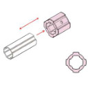 Aluminium Tube Sliding Sleeve Straight Line Mounted OD 28mm AL-18A