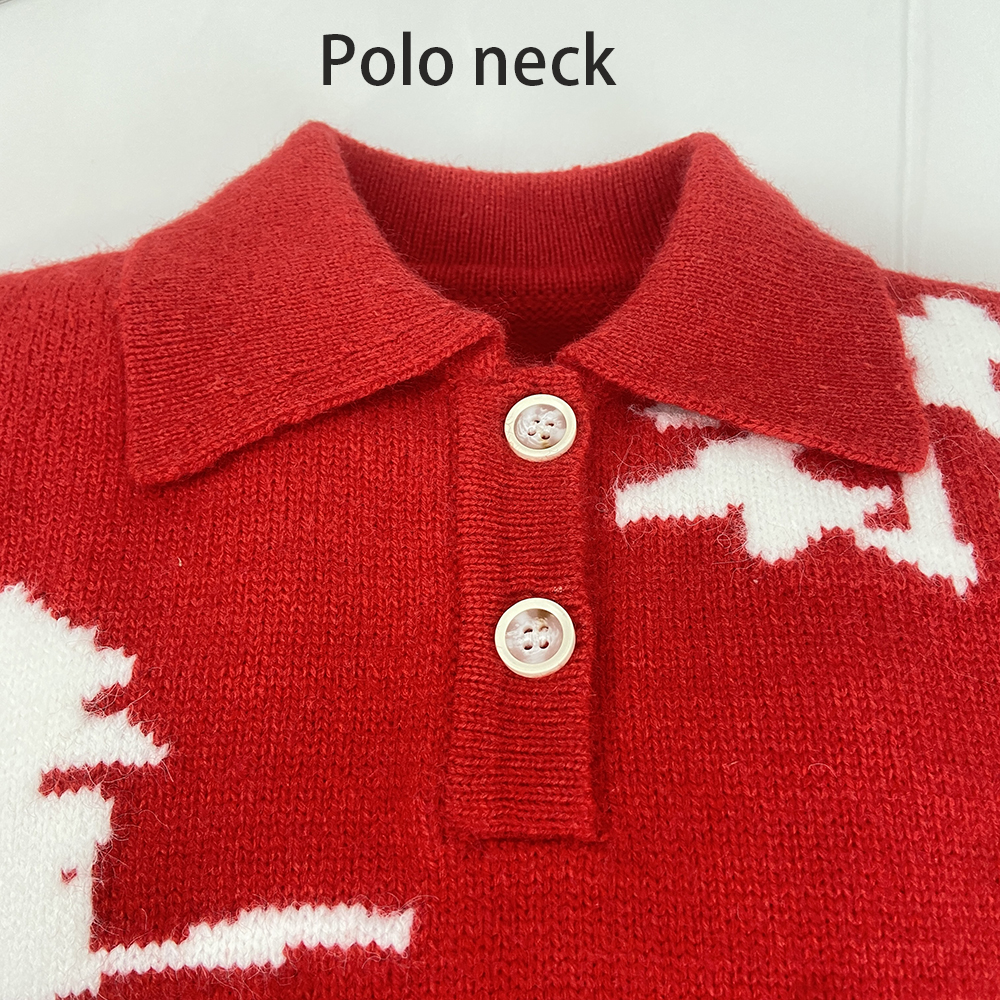 Hot customized sweater Round neck sweater baby Polo lapel winter baby sweater
