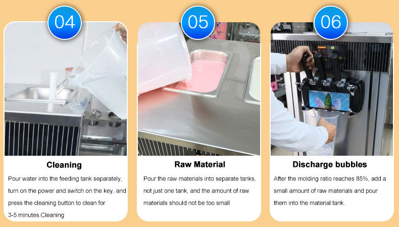 15-20L/H 304/316 Stainless Steel Ice Cream Making Machine 3 Flavor