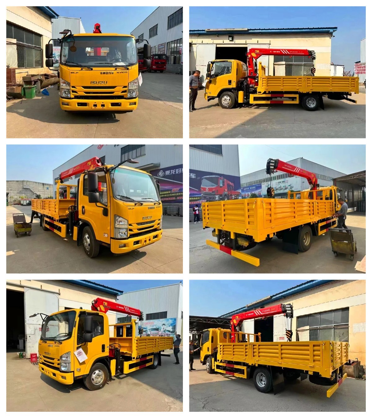 ISUZU NPR KV100 115hp Engine 2 Ton Crane Truck / Truck Mounted Hydraulic Crane