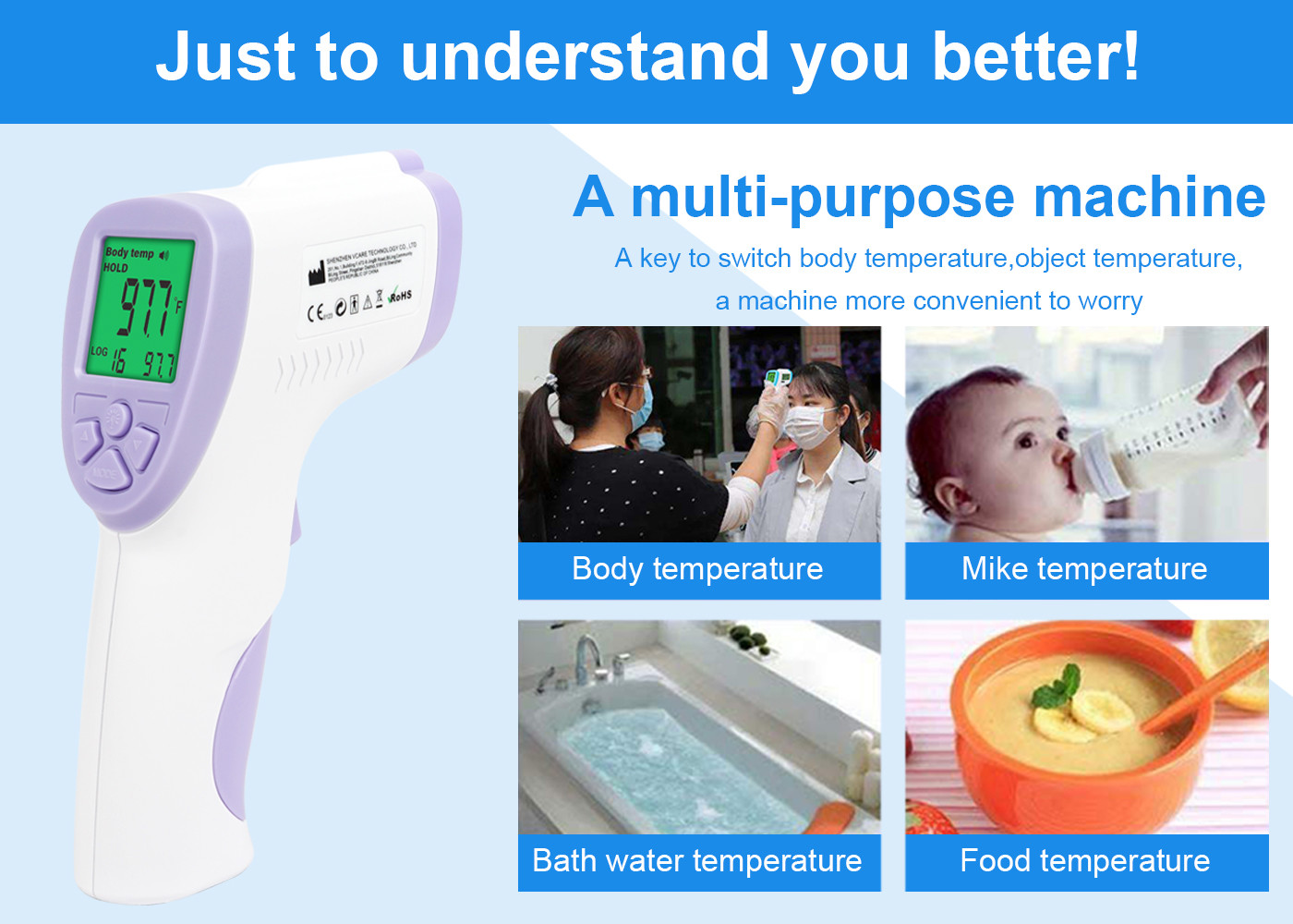 High Precision 1 Second Digital Laser Infrared Baby Thermometer