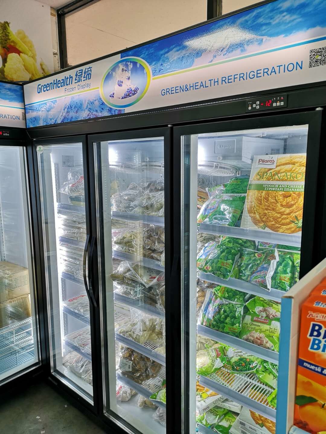 220V Meat Glass Door Freezer With Auto Defrost R209 Refrigerant