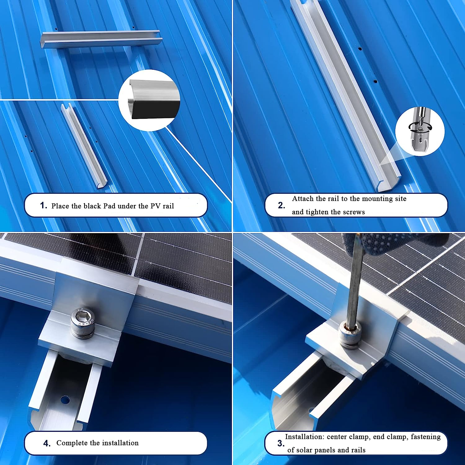 1.4KN/m2 Snow Load Anodized Solar Mini Rail for Solar Roof Mounting System Rail