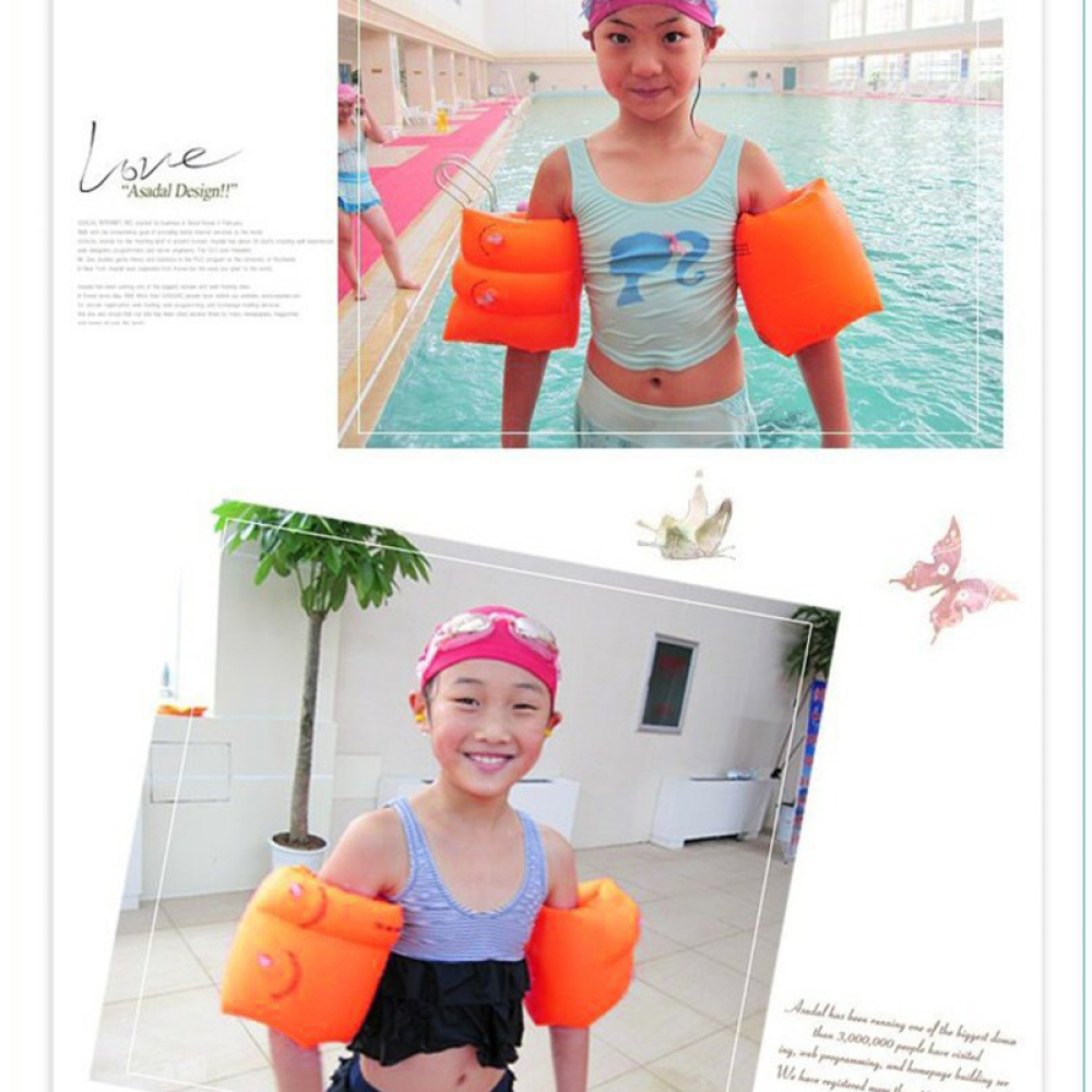 Kids Swimming Arm Ring Foldable PVC Inflatable Float Air Sleeves Circle