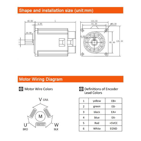 Nema42 20NM 3 Phase Closed Loop Stepper Motor Driver Kit CNC LCDA2260E+LC110H3219