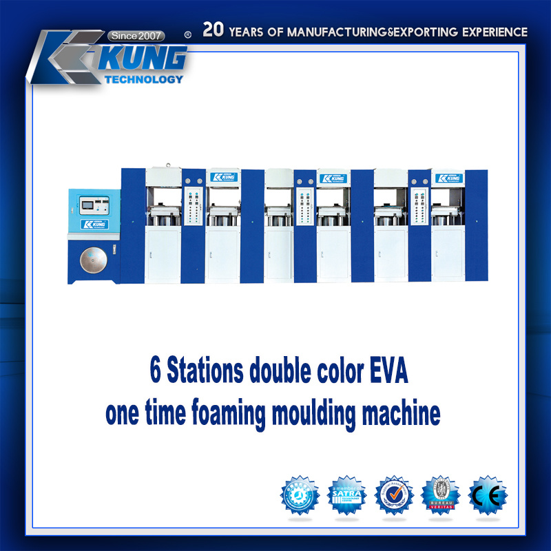 Six Stations Double Color EVA Foaming/Pressing Machine