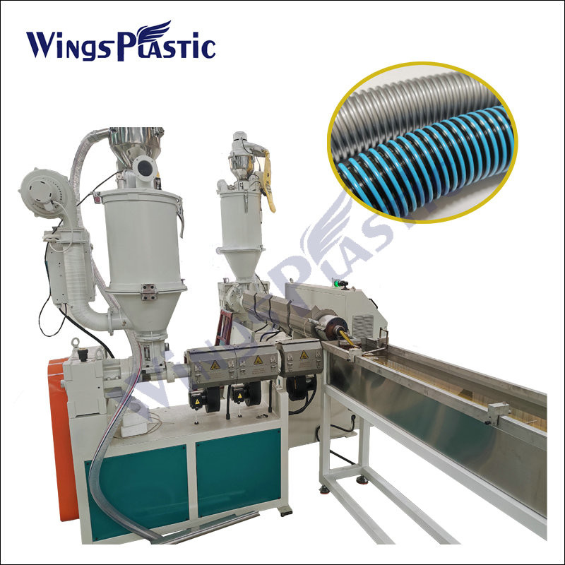 Plastic Vacuum Cleaner EVA PE Spiral Corrugated Pipe Extruder Machine Durable