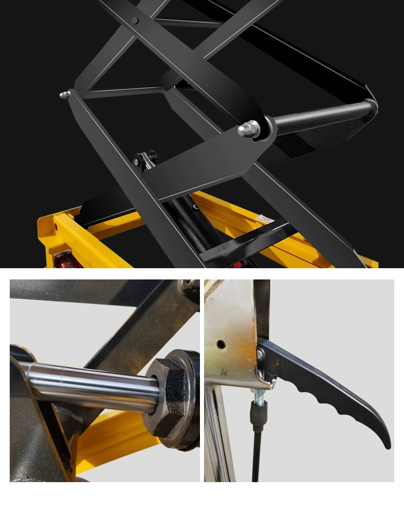 150kg Manual Mobile Scissor Lift Table Lifting Operation Platform Truck Logistics