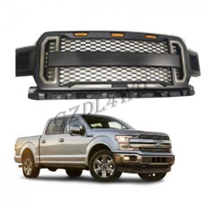 China Front Grill Mesh Grille Raptor Style Replacement For Ford F150 2018 2019 2020 With Drl & Turn Signal Lights And 3 Amber on sale