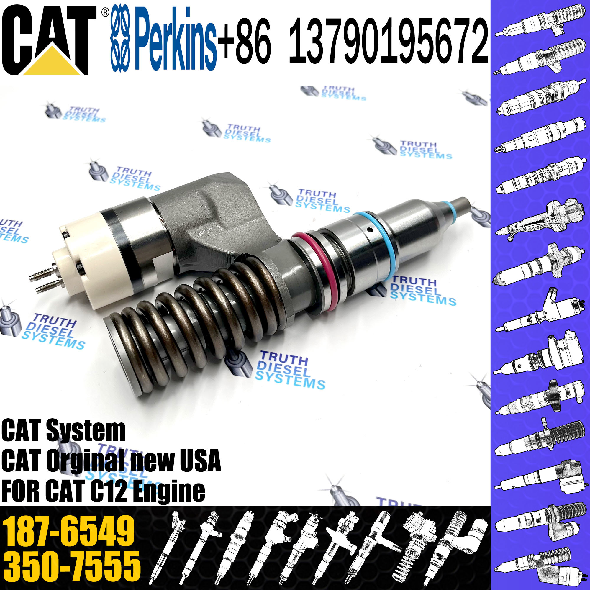 C-A-T excavator fuel injector 223-5327 229-8842 212-3460 187-6549 116-8866 147-0373 153-7923 for C12 C10 engine
