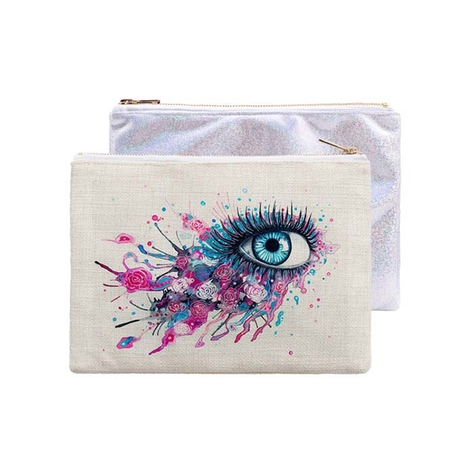 Double-Sided Printing Colorful Glittery Sublimation Cosmetic Bag DIY Personalized Bag For Sublimation Printing