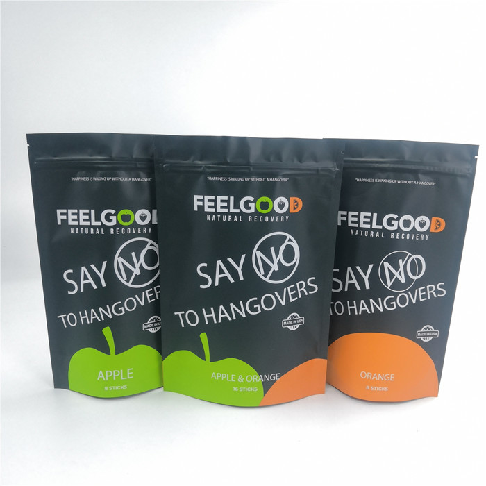Snacks Food Mylar 110mic Zipper Standing Pouches Customized Logo