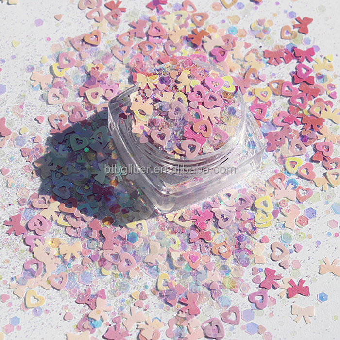 Gel UV Nail Art Glitter Mixes Shape Valentines Nail Glitter Paillettes for Other Holiday Supplies and Tattoo