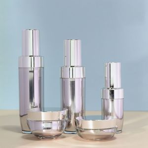 Quality Replaceable Acrylic Bottles 30ml 100ml Silver Plastic Lotion Pump Bottle for sale