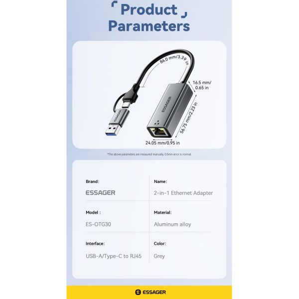 USB 3.0 Type-C to SATA Adapter Cable for 2.5 HDD SSD 5Gbps