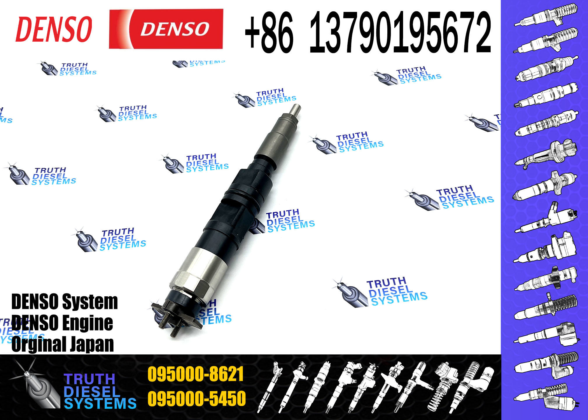 common rail diesel Fuel Injector 095000-8620 095000-8621 for MITSUBISHI 6M60T ME306200 ME307085