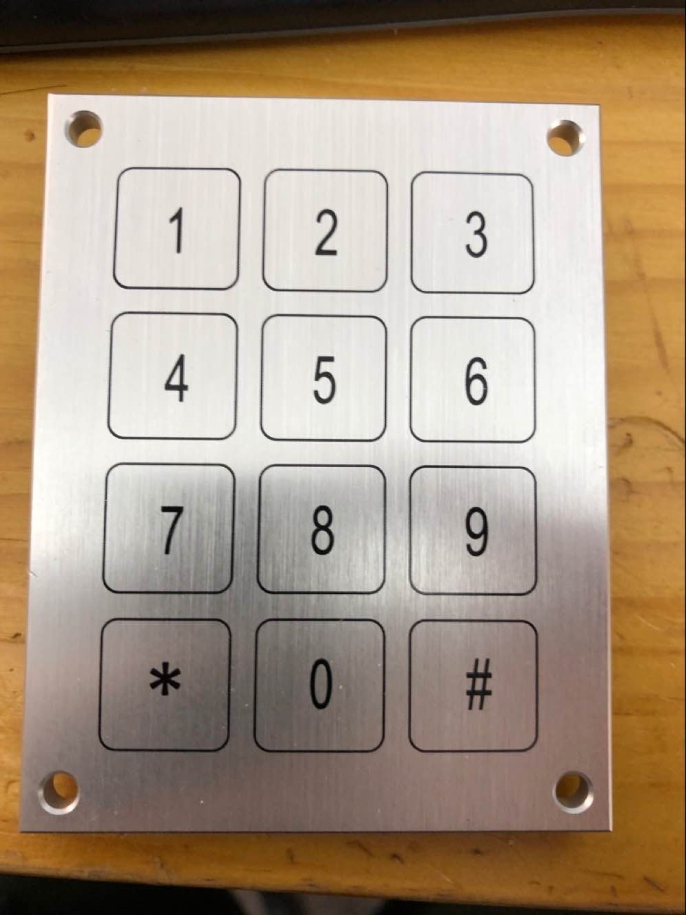 Factory supply 3X4 matrix higher quality aluminum keypad piezo keypad with 12 flat keys
