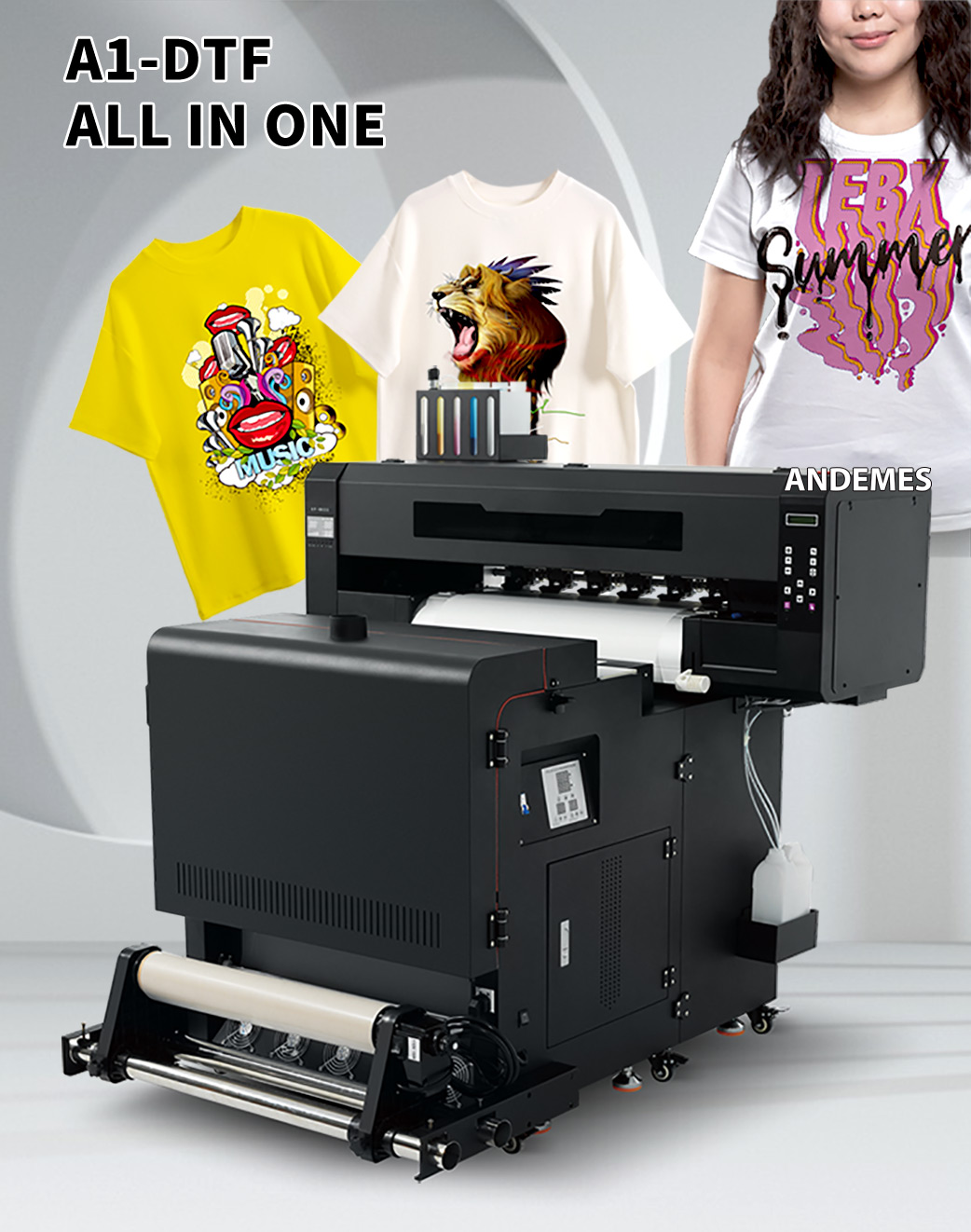 Small Space DTF Printer with Vertical Shaker and Oven Print Dimension A1 Hoson Motherboard
