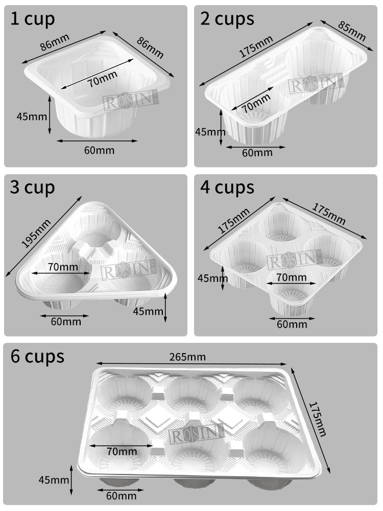 Disposable PP Plastic Cup Carrier Tray Takeaway Leakproof For Milk Tea