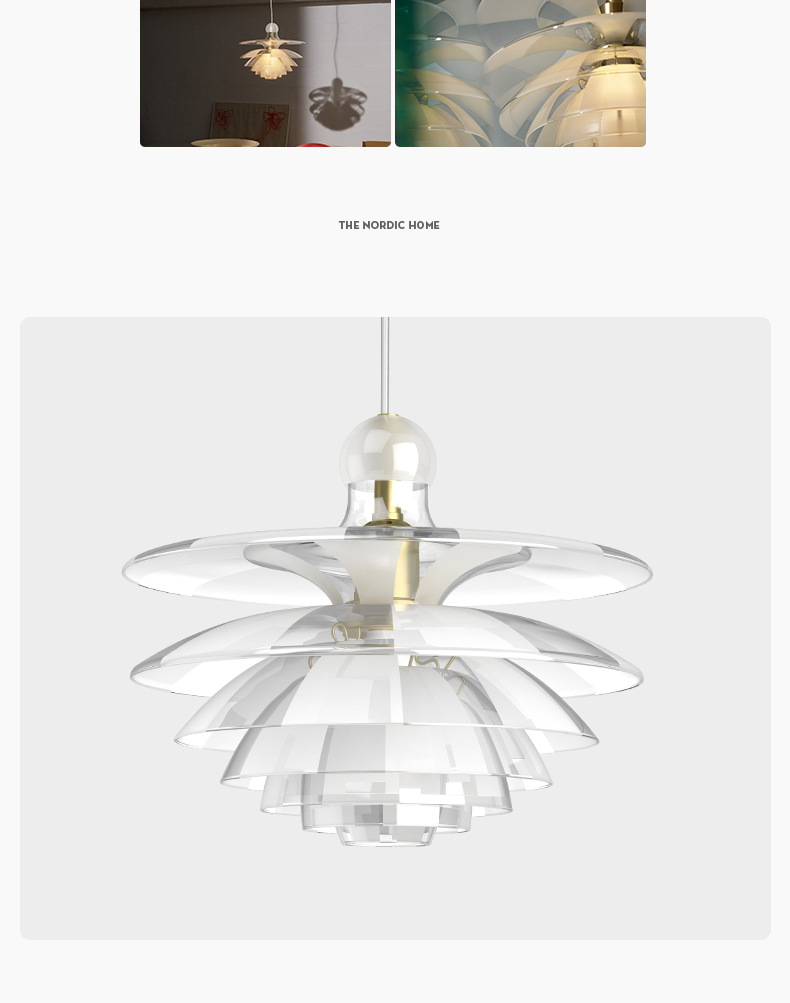 Denmark Designer Glass Pine Cones Pendant Light Modern Acrylic Hanging Lamps(WH-GP-179)
