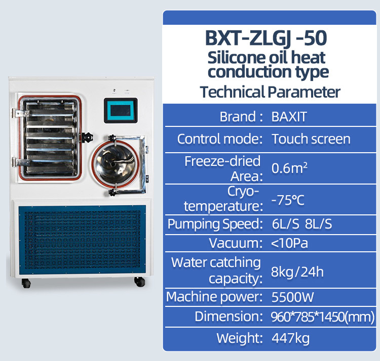 Laboratory Silicone Oil Heating Vacuum Freeze Dryer Machine