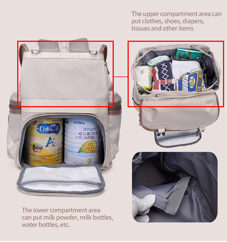 Mother Baby Diaper Bag OEM Customize Multi Function Backpack Waterproof Diaper bag